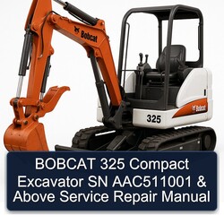 Bobcat 325 Compact Excavator SN AAC511001 Above Service Repair Workshop Manual PDF