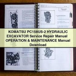 Komatsu PC158US-2 HYDRAULIC Excavator Manual de servicio y reparación + Operation & Maintenance Manual 