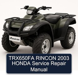 2003 TRX650FA Rincon Honda Service Repair Workshop Manual PDF