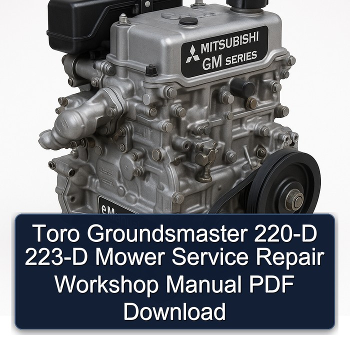 Mitsubishi GM Series Toro Groundsmaster 220-D 223-D Mower Service Repair Workshop Manual PDF