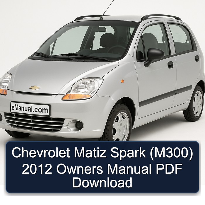 2012 Chevrolet Matiz Spark (M300) Owners Owner's Manual PDF