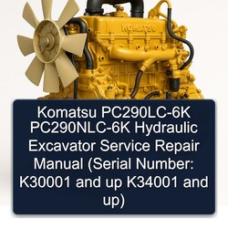 Komatsu Pc290lc-6k Pc290nlc-6k Hydraulic Excavator (serial Number: K30001 Up K34001 Up) Service Repair Workshop Manual PDF