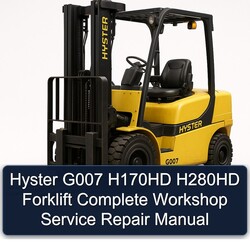 Hyster G007 H170HD H280HD Forklift Service Repair Workshop Manual PDF