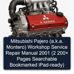 2001 Mitsubishi Pajero ( .k. . Montero) (2 200 Pages Searchable Bookmarked Ipad-ready) Service Repair Workshop Manual PDF