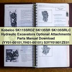 Kobelco Sk115srdz, Sk135sr, SK135SRLC Hydraulic Excavators Optional Attachments Parts Catalog PDF