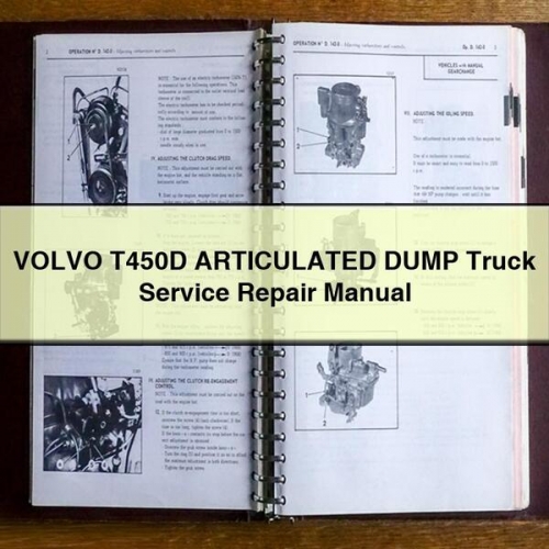 Volvo T450D Articulated Dump Truck Service Repair Workshop Manual PDF