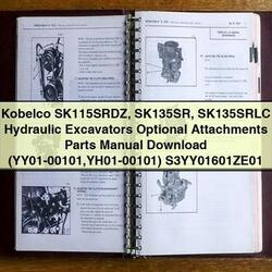 Kobelco Sk115srdz, Sk135sr, SK135SRLC Hydraulic Excavators Optional Attachments Parts Catalog PDF