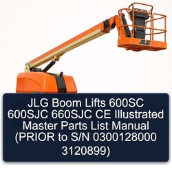 JLG Boom Lifts 600SC 600SJC 660SJC CE Illustrated Master (prior S/n 0300128000 3120899) Parts Catalog PDF