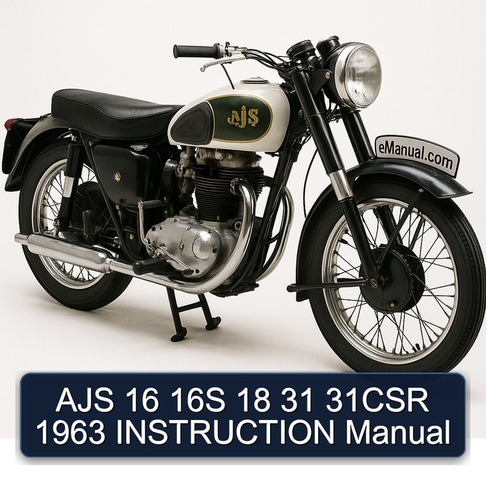 1963 Ajs 16 16S 18 31 31CSR Instruction Service Repair Workshop Manual PDF