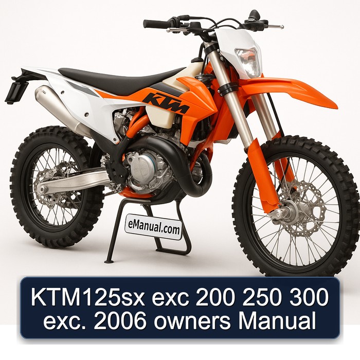 2006 KTM 300 KTM125SX Exc 200 250 Exc. Owners Owner's Manual PDF