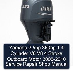 2005-2010 Yamaha 2.5hp 350HP 1 4 Cylinder V6 V8 Stroke Outboard Motor - Shop Service Repair Workshop Manual PDF