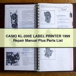 1999 Casio KL-200E Label Printer Plus Parts Catalog PDF