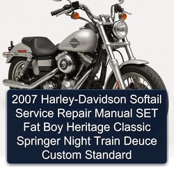 2007 Harley Davidson Softail Harley-davidson SET Fat Boy Heritage Classic Springer Night Train Deuce Custom Service Repair Workshop Manual PDF