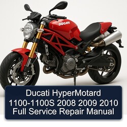 2008-2010 Ducati 1100 Hypermotard -1100s Service Repair Workshop Manual PDF