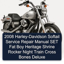 2008 Harley Davidson Softail Harley-davidson SET Fat Boy Heritage Shrine Rocker Night Train Cross Bones Deluxe Service Repair Workshop Manual PDF