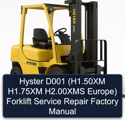 Hyster D001 (h1.50xm H1.75xm H2.00xms Europe) Forklift H1.50XM Europe Service Repair Workshop Manual PDF