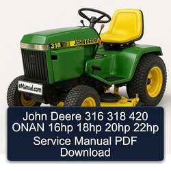 John Deere 316 318 420 Onan 16HP 18HP 20HP 22HP Service Repair Workshop Manual PDF