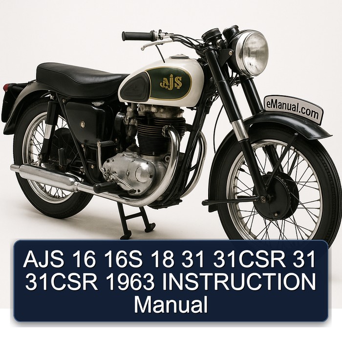 1963 Ajs 16 16S 18 31 31CSR Instruction Service Repair Workshop Manual PDF