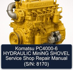 Komatsu Pc4000-6 Hydraulic Mining Shovel Shop (s/n: 8170) Service Repair Workshop Manual PDF