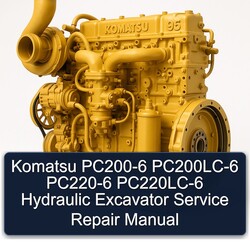 Komatsu PC200-6 Pc200lc-6 PC220-6 Pc220lc-6 Hydraulic Excavator Service Repair Workshop Manual PDF