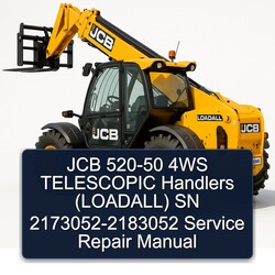 JCB 520-50 4WS Telescopic Handlers (LOADALL) SN 2173052-2183052 Service Repair Workshop Manual PDF