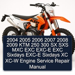 2006-2009 KTM 250 300 SX SXS MXC EXC EXC-E Sixdays XC XC-W Engine Service Repair Workshop Manual PDF