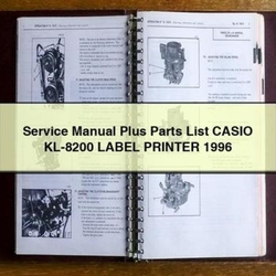 1996 Plus Casio KL-8200 Label Printer Parts Catalog PDF