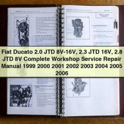 1999-2006 Fiat Ducato 2.0 JTD 8v-16v, 2.3 16v, 2.8 8V Service Repair Workshop Manual PDF