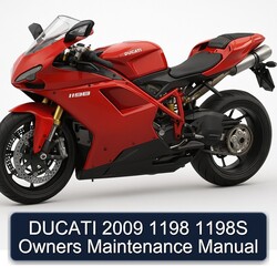 2009 Ducati 1198 1198S Owners Service Repair Workshop Manual PDF