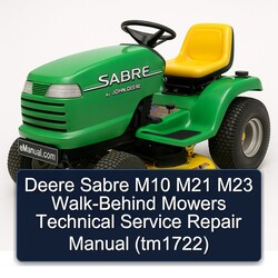 Deere Sabre M10 M21 M23 Walk-behind Mowers (TM1722) Service Repair Workshop Manual PDF