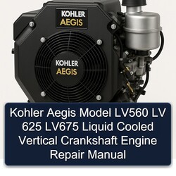 Kohler Aegis Series Model LV560 LV 625 LV675 Liquid Cooled Vertical Crankshaft Engine Service Repair Workshop Manual PDF