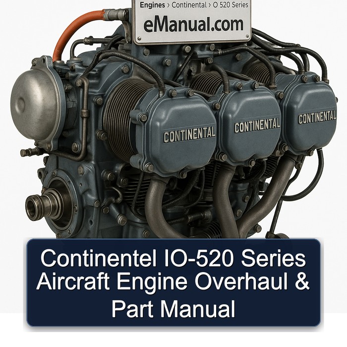 Continental O 520 Series Continentel IO-520 Aircraft Engine Part Parts Catalog PDF