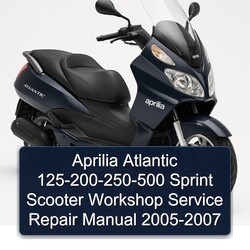 Aprilia Atlantic 125-200-250-500 Sprint Scooter Workshop Service Repair Manual 2005-2007 