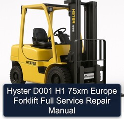 Hyster D001 H1 75XM Europe Forklift Service Repair Workshop Manual PDF