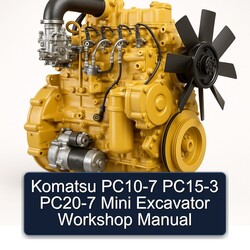 Komatsu PC10-7 PC15-3 PC20-7 Mini Excavator Service Repair Workshop Manual PDF
