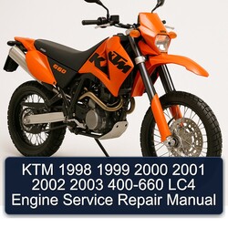 1998-2003 KTM 400 660 LC4 Engine Service Repair Workshop Manual PDF