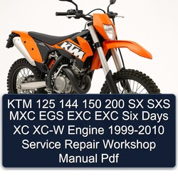 1999-2010 KTM 125 144 150 200 SX SXS MXC EGS EXC Six Days XC XC-W Engine Service Repair Workshop Manual PDF