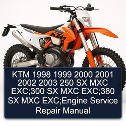 1998-2003 KTM 250 SX MXC Exc;300 Exc;380 Exc;engine Service Repair Workshop Manual PDF