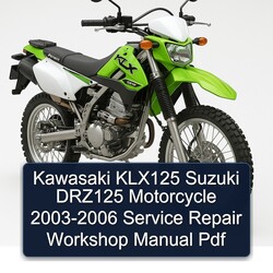 2003-2006 Kawasaki KLX Series KLX125 Suzuki DRZ125 Motorcycle Service Repair Workshop Manual PDF