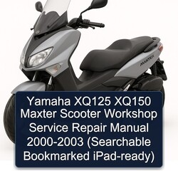 2000-2003 Yamaha Maxter XQ125 XQ150 Scooter - (searchable Bookmarked Ipad-ready) Service Repair Workshop Manual PDF