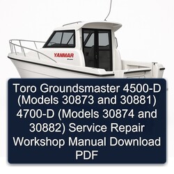Toro Groundsmaster 4500-D (models 30873 30881) 4700-D 30874 30882) Service Repair Workshop Manual PDF