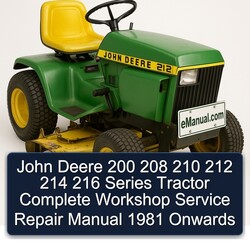 1981 John Deere 200 208 210 212 214 216 Series Tractor Onwards Service Repair Workshop Manual PDF