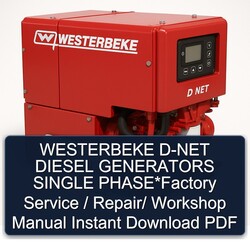 Westerbeke D-NET Diesel Generators Single Phase / Service Repair Workshop Manual PDF