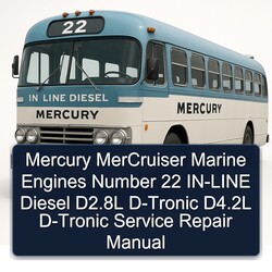 Mercury Mercruiser Marine Engines Number 22 -line Diesel D2.8l D-tronic D4.2l Service Repair Workshop Manual PDF