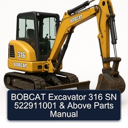 Bobcat Excavator 316 SN 522911001 Above Parts Catalog PDF