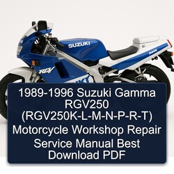1989-1996 Suzuki RGV250 Gamma (RGV250K-L-M-N-P-R-T) Motorcycle Best Service Repair Workshop Manual PDF