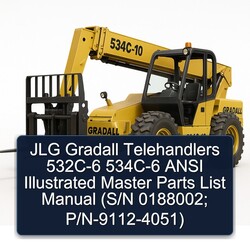 JLG Gradall Telehandlers 532C-6 534C-6 Ansi Illustrated Master (s/n 0188002; P/n-9112-4051) Parts Catalog PDF