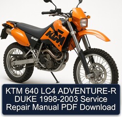1998-2003 KTM 640 LC4 Adventure-r Duke Service Repair Workshop Manual PDF