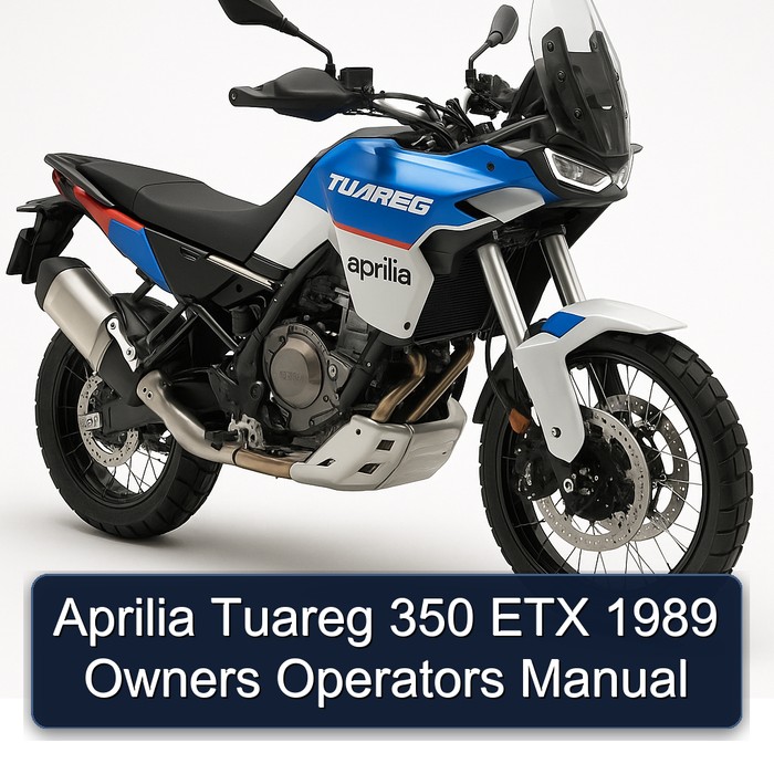 1989 Aprilia Tuareg 350 ETX Owners Operators Operator's Manual PDF