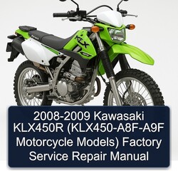 2008-2009 Kawasaki KLX Series KLX450R (klx450-a8f-a9f Motorcycle Models) Service Repair Workshop Manual PDF